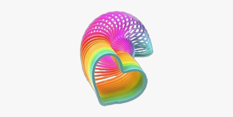 #slinky #rainbow #love #heart #aesthetic #childhood - Png Rainbow Heart Slinky, Transparent Clipart