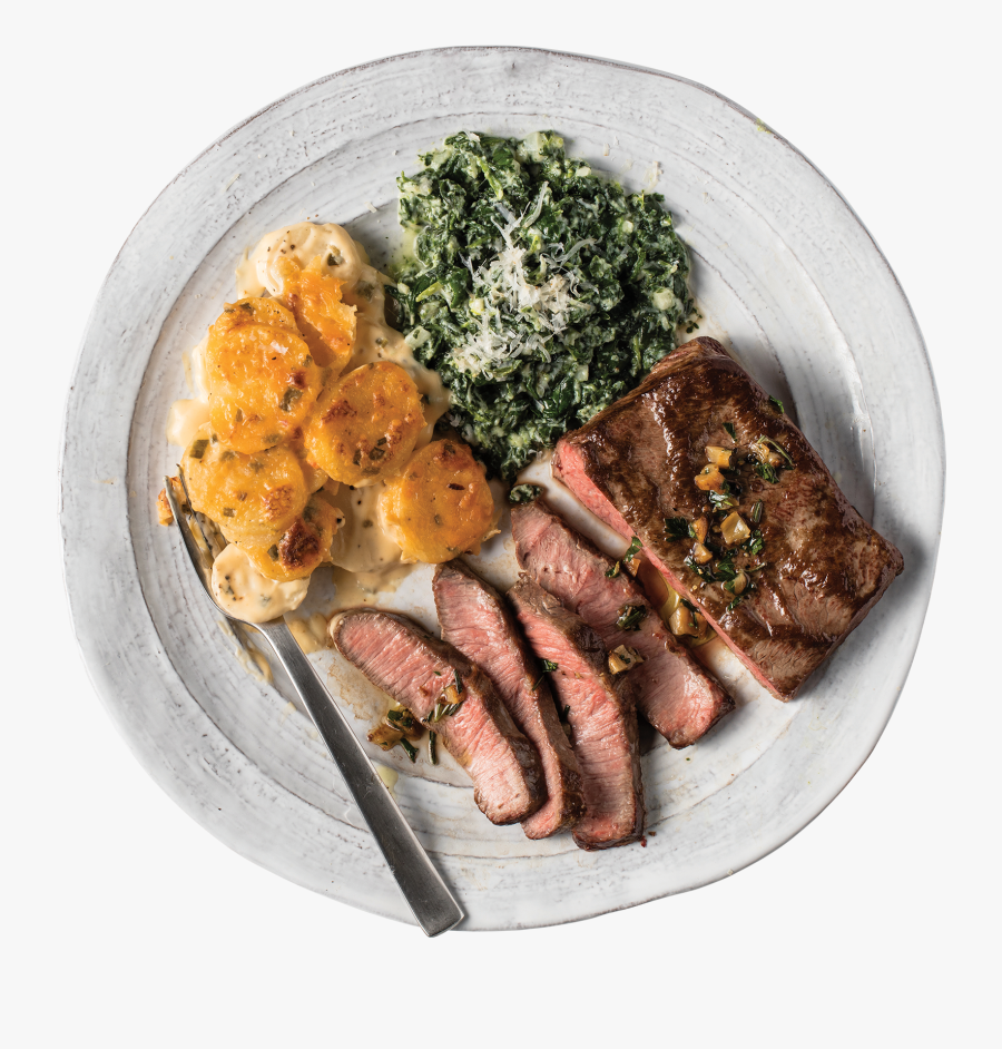 Download Flat Iron Steak Dinner, Transparent Clipart