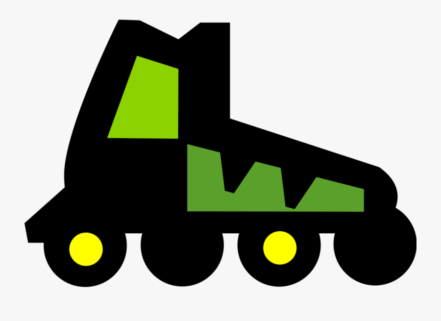 Vector Illustration Of Inline Skate Or Rollerblade, Transparent Clipart