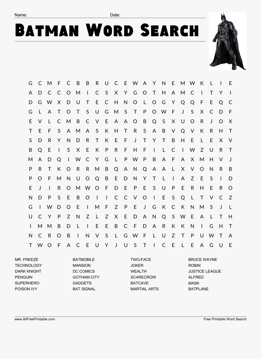 Clip Art Batman Search Templates At - Black Panther Word Search, Transparent Clipart
