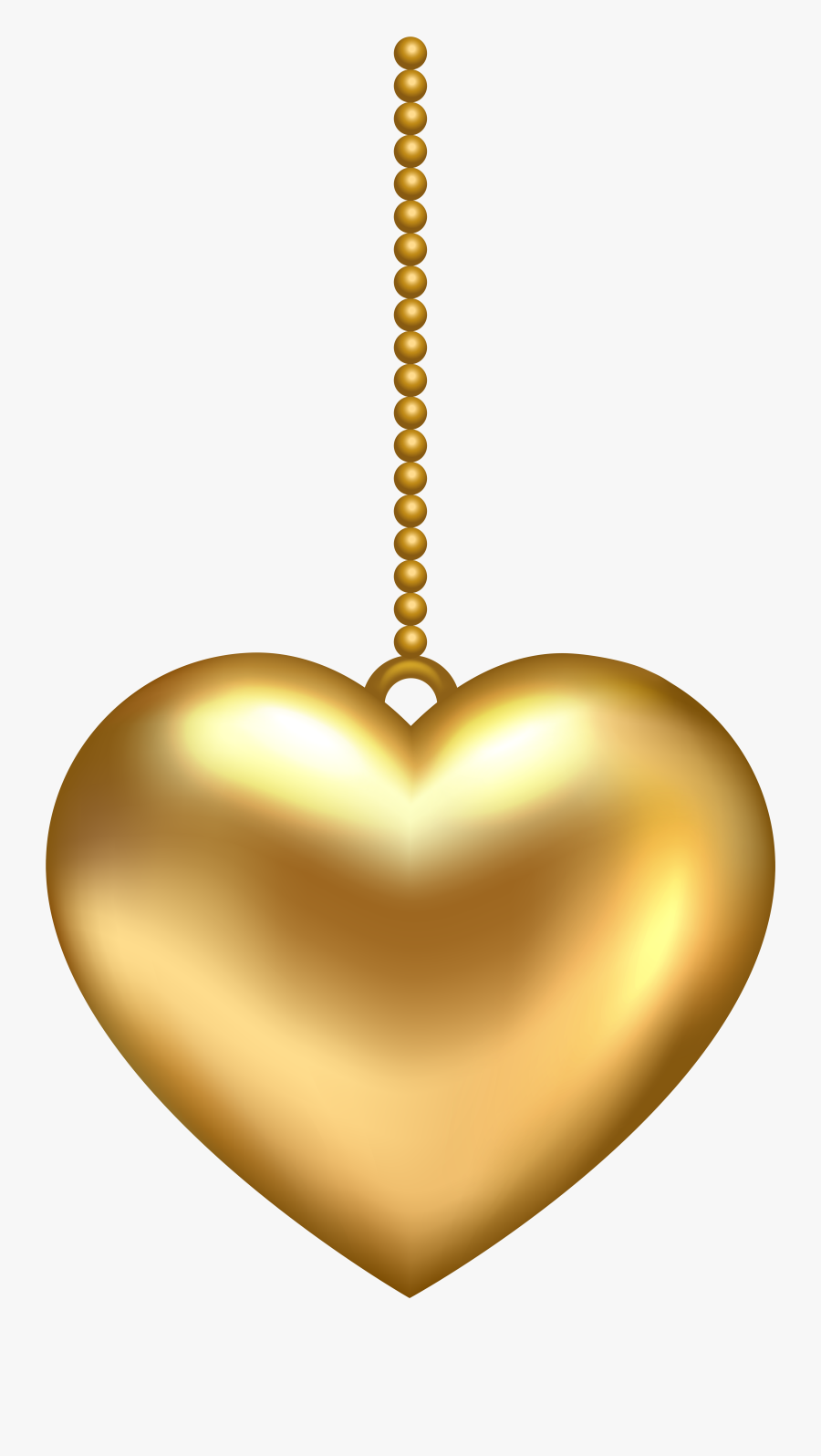 Transparent Gold Rose Png - Golden Heart Transparent Background, Transparent Clipart