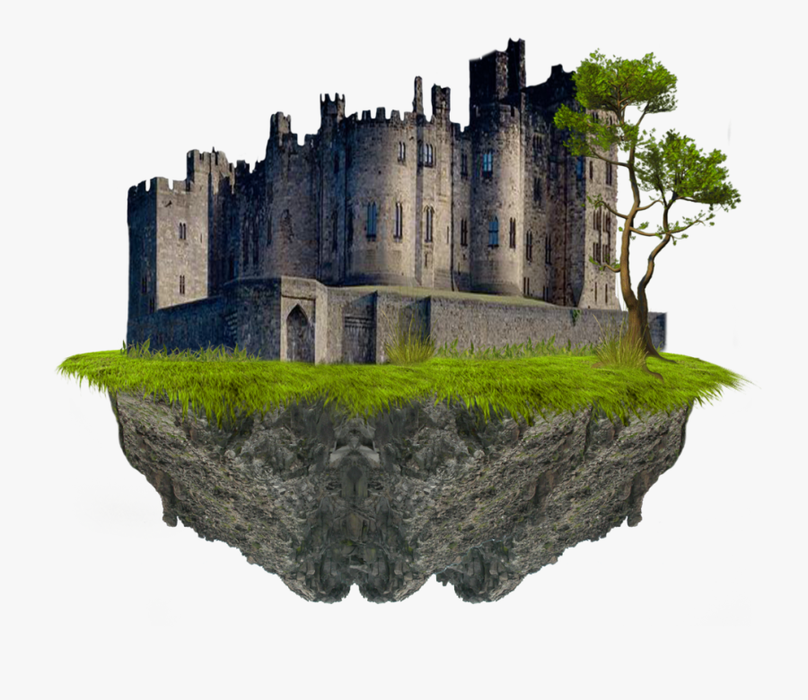 Floating Island With Castle, Transparent Clipart