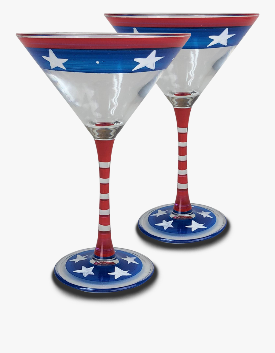 Stars & Stripes Martini Glass S/2 - Martini Glass, Transparent Clipart