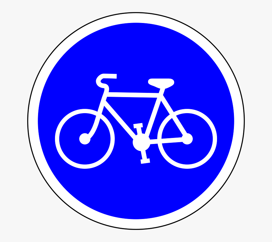 Panneau Piste Cyclable, Transparent Clipart