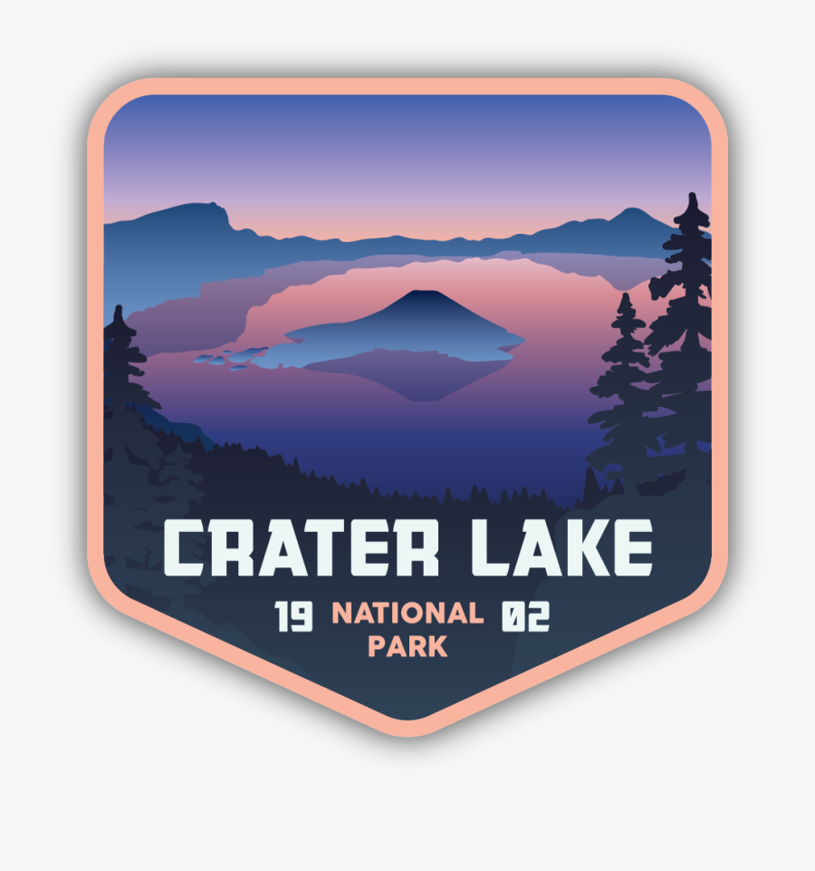 Crater Lake National Park Sticker, Transparent Clipart