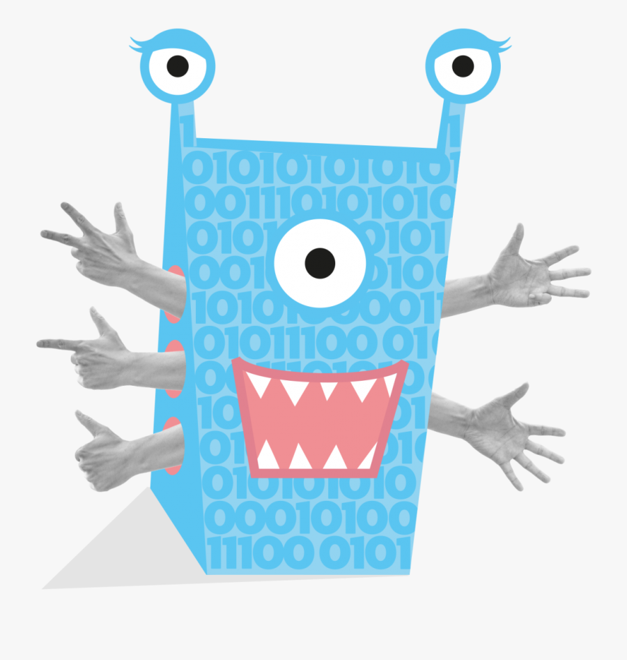Collage Of A Finger-counting Monster - Cartoon, Transparent Clipart