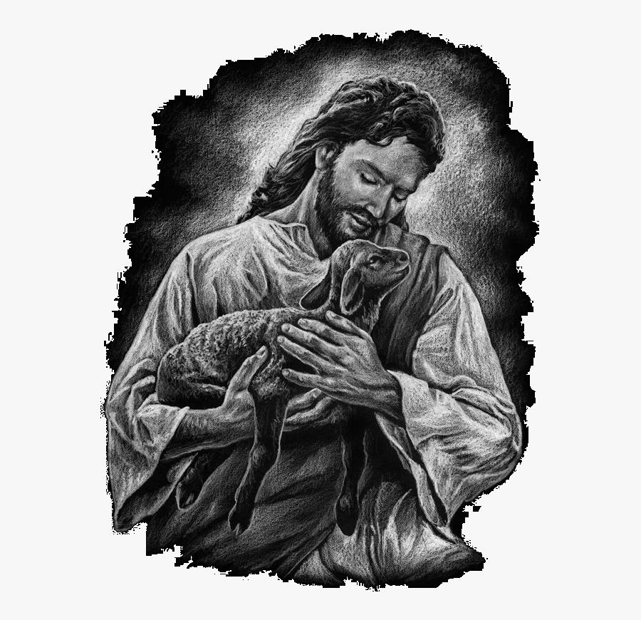 Jesus And Black Lamb, Transparent Clipart