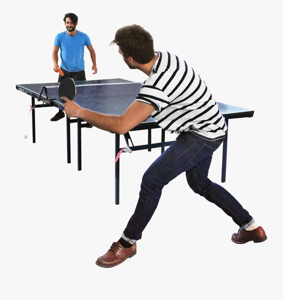 People Playing Table Tennis, Transparent Clipart