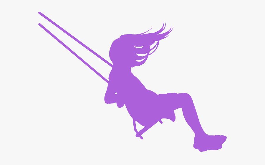 Silhouette Of Girl Swinging, Transparent Clipart