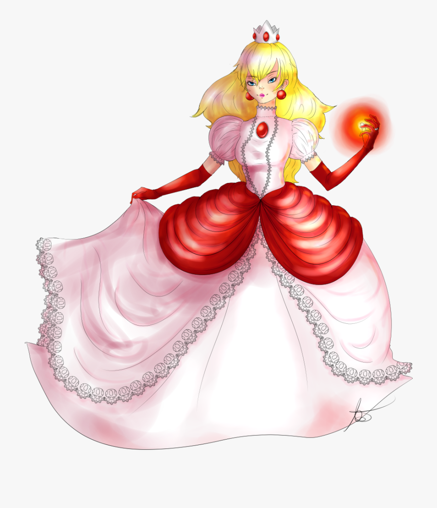 Princess Toadstool Fire Flower By Yoursassyteacher - Fire Flower Princess Peach, Transparent Clipart