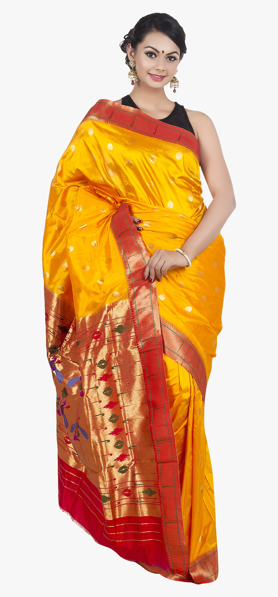 Woman In Saree Png, Transparent Clipart
