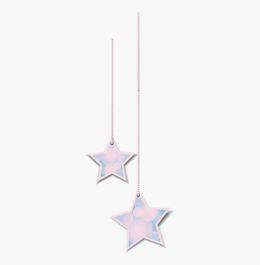 #stars #hanging #pink #border #banner - White Hanging Stars Png, Transparent Clipart