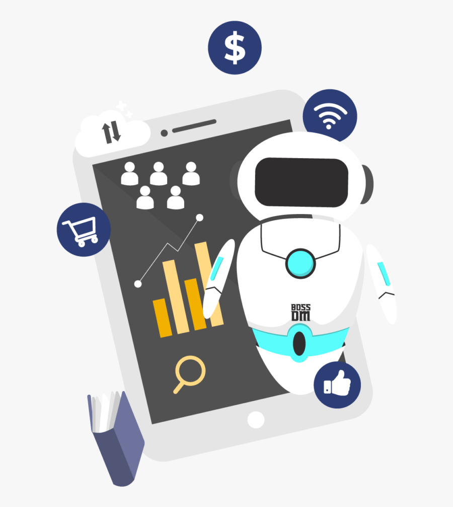 Virtual Digital Marketing Robot - Illustration, Transparent Clipart