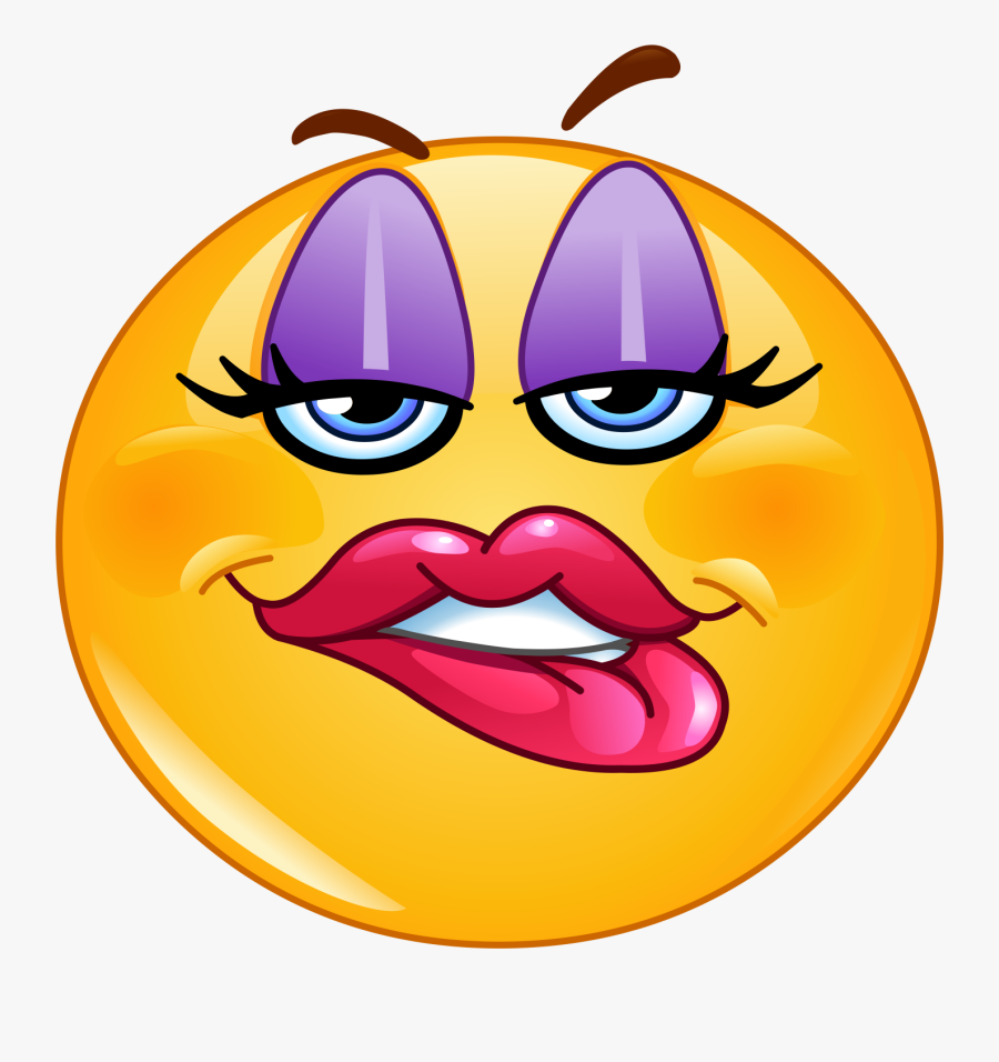 Girl Emoji Decal - Sexy Lip Biting Emoji, Transparent Clipart