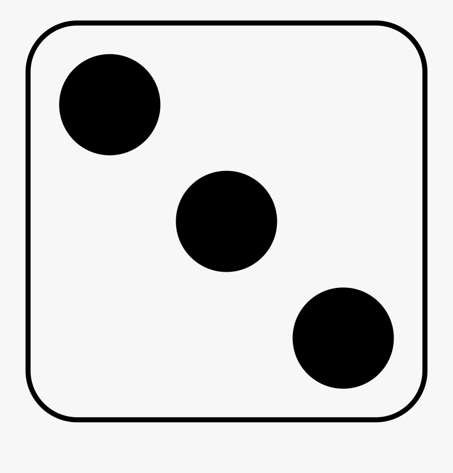Number 3 Dice Clipart Black And White - 3 Dots On Dice, Transparent Clipart