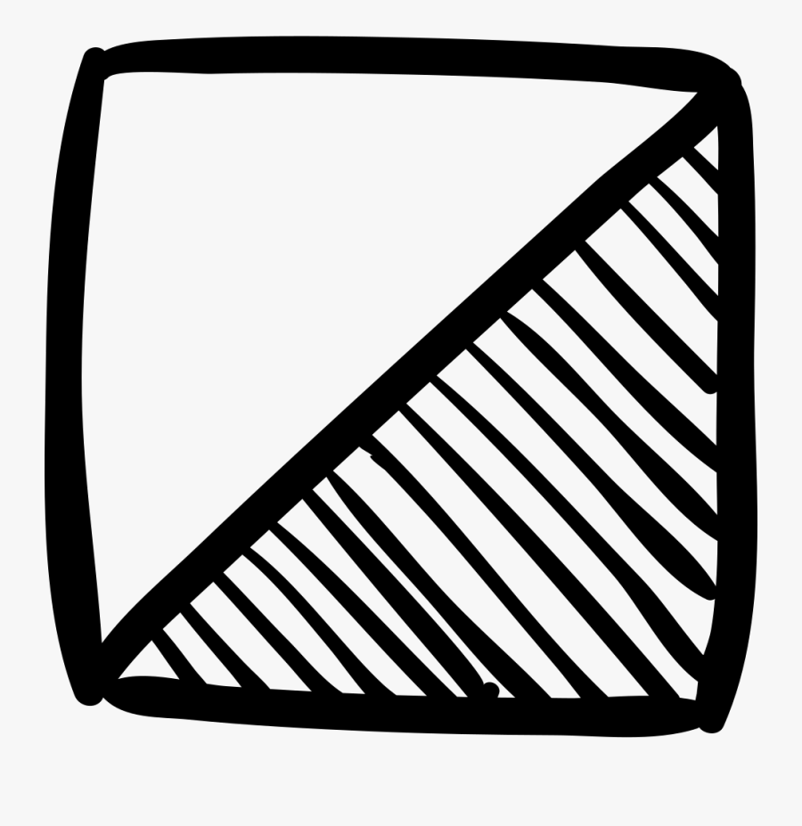 Square Sketch Of Two Triangles Svg Png Icon Free Download - Sketched Square, Transparent Clipart
