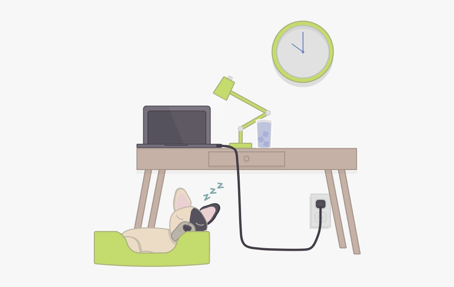 Sleeping Dog - 1 Hour - Computer Desk, Transparent Clipart
