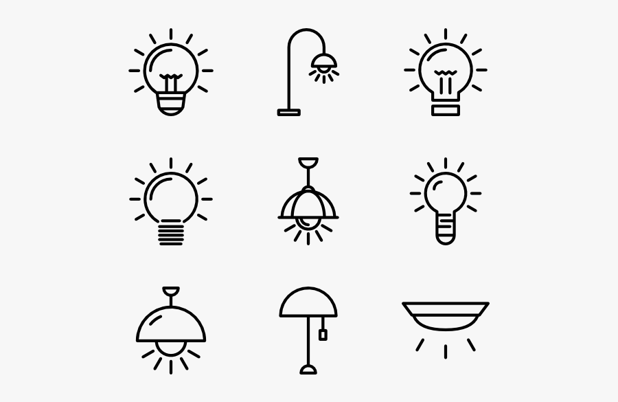 Lamp Icon, Transparent Clipart
