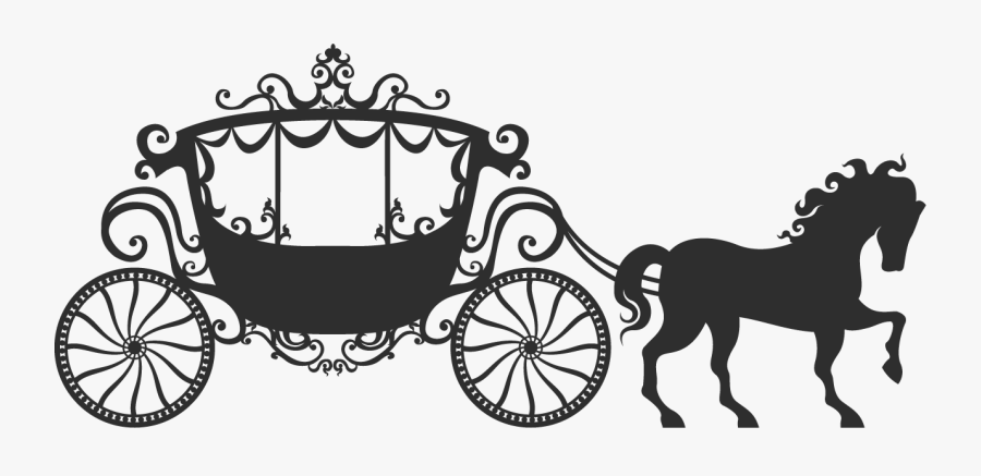 Silhouette Png Download - Cartoon Horse Drawn Carriage, Transparent Clipart