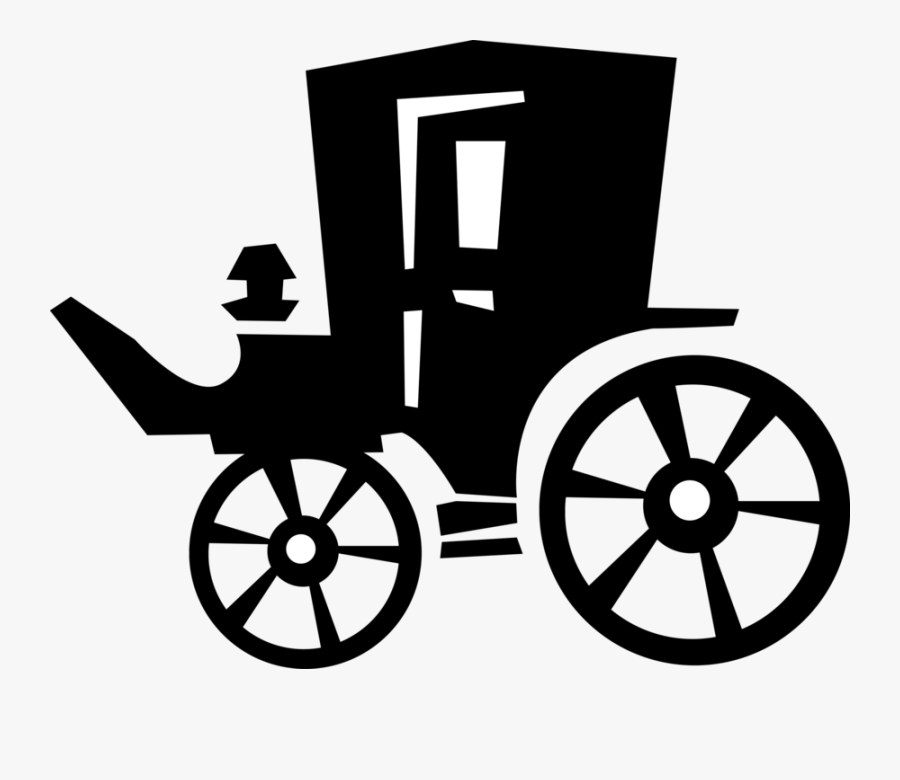 Vector Illustration Of Horse-drawn Carriage Vehicle - Illustration, Transparent Clipart