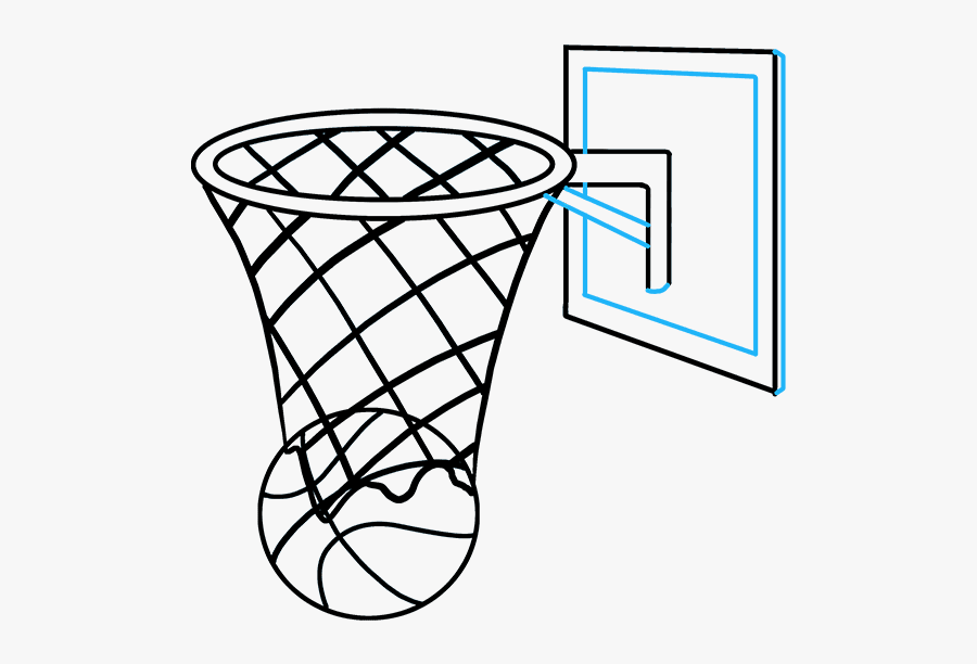 Court Drawing Simple - Easy Basketball Hoop Drawing, Transparent Clipart