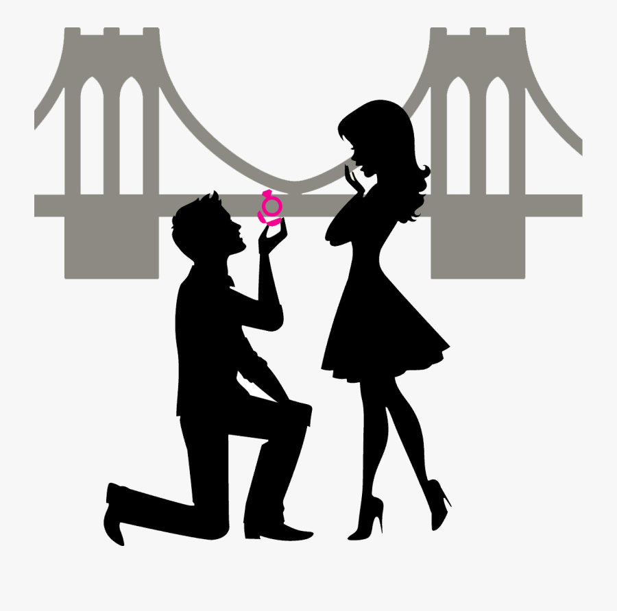 Silhouette She Said Yes, Transparent Clipart