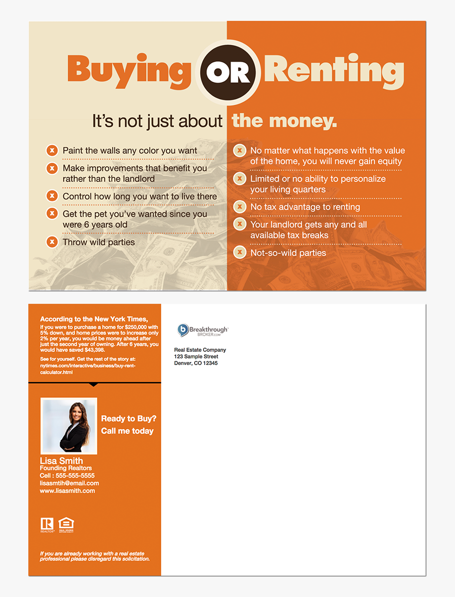 Clip Art Buy Vs Postcard - Buy Vs Rent, Transparent Clipart