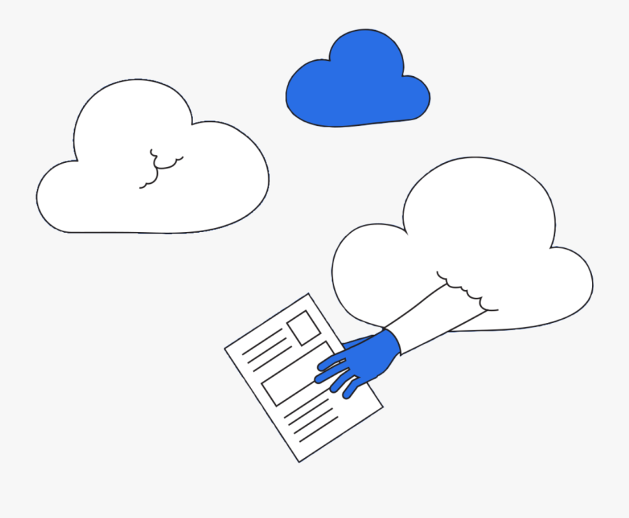 Hand Grabbing Doc From Cloud Transparent, Transparent Clipart