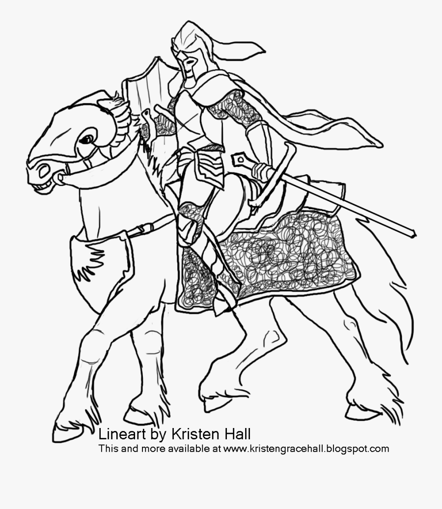 Knight Coloring Pages To Download And Print For Free - Knight On A Horse Coloring Page, Transparent Clipart