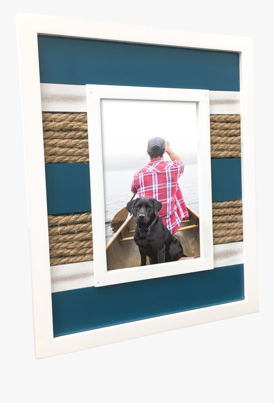 Transparent Rope Frame Png - Boy And Dog On Boat, Transparent Clipart