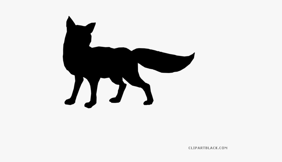 Clipart Fox Silhouette - Black And White Fox Clip Art, Transparent Clipart