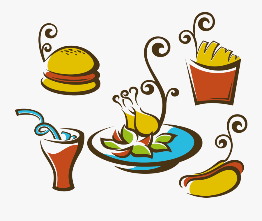 Hamburger French Fries Hot Dog Fast Food - Gambar Ayam Goreng Kartun Png, Transparent Clipart