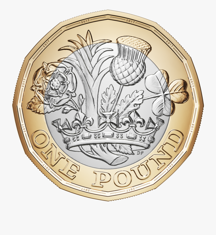 Coins Clipart Coin Uk - 1 Pound Coin, Transparent Clipart