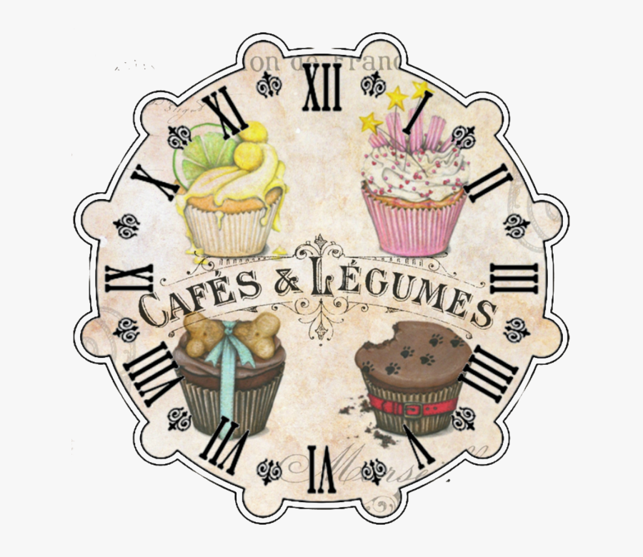 Ophelia & Co - Reloj Cupcake Decoupage, Transparent Clipart