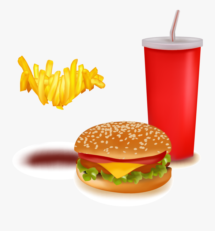 Hamburger Fast Food Soft Drink French Fries - Fast Food Vector Free, Transparent Clipart