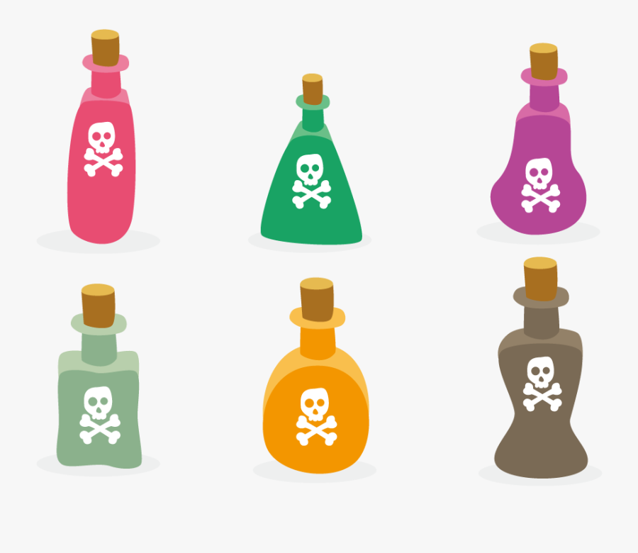 Poison Glass Bottle - Chai Thuốc Độc Hoạt Hình, Transparent Clipart