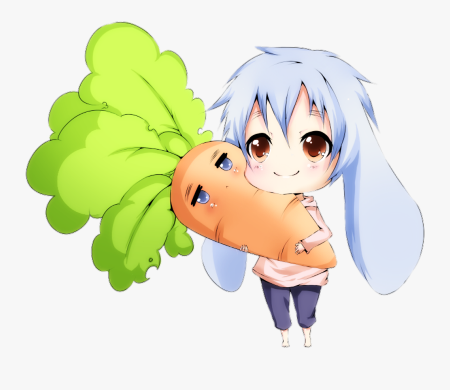 #carrot #anime #kawaii #rabbit #bunny #bunnyrabbit - Anime Bunny Girl With Carrot, Transparent Clipart