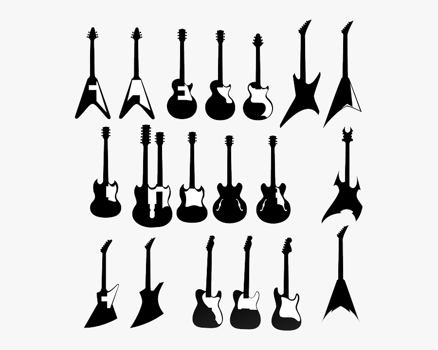 Guitar Clipart Vector Graphics - Shape Of Electric Guitar, Transparent Clipart
