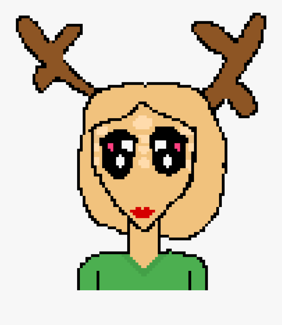 Girl With Deer Antlers - Cartoon, Transparent Clipart