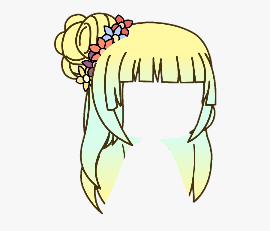 Gachalife Gachahair Hair Gacha Bun Hairbun Blondegachahair Gacha Life Flower Bun Free Transparent Clipart Clipartkey