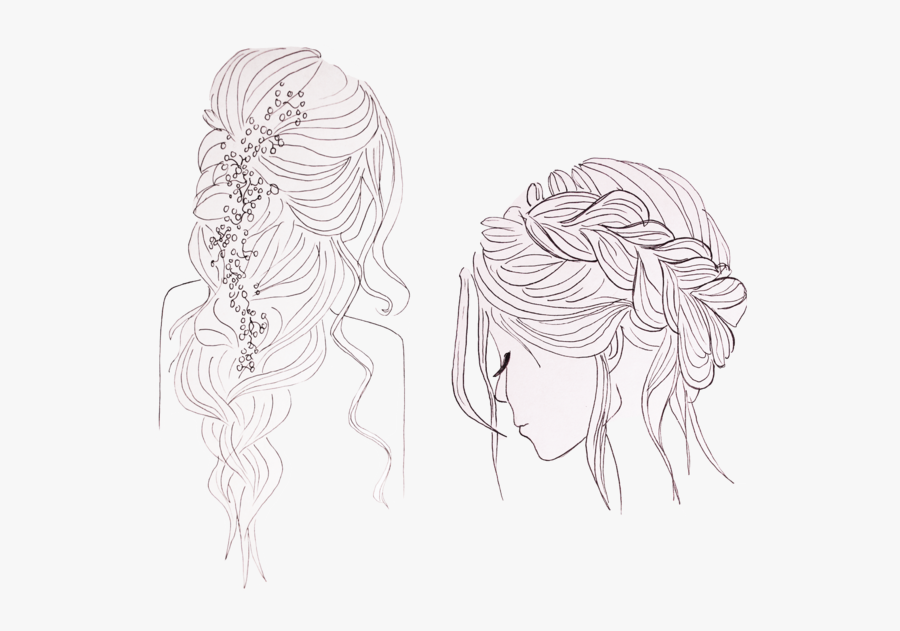 Clip Art Haircut Huge Freebie - Hair Sketch Hair Up, Transparent Clipart