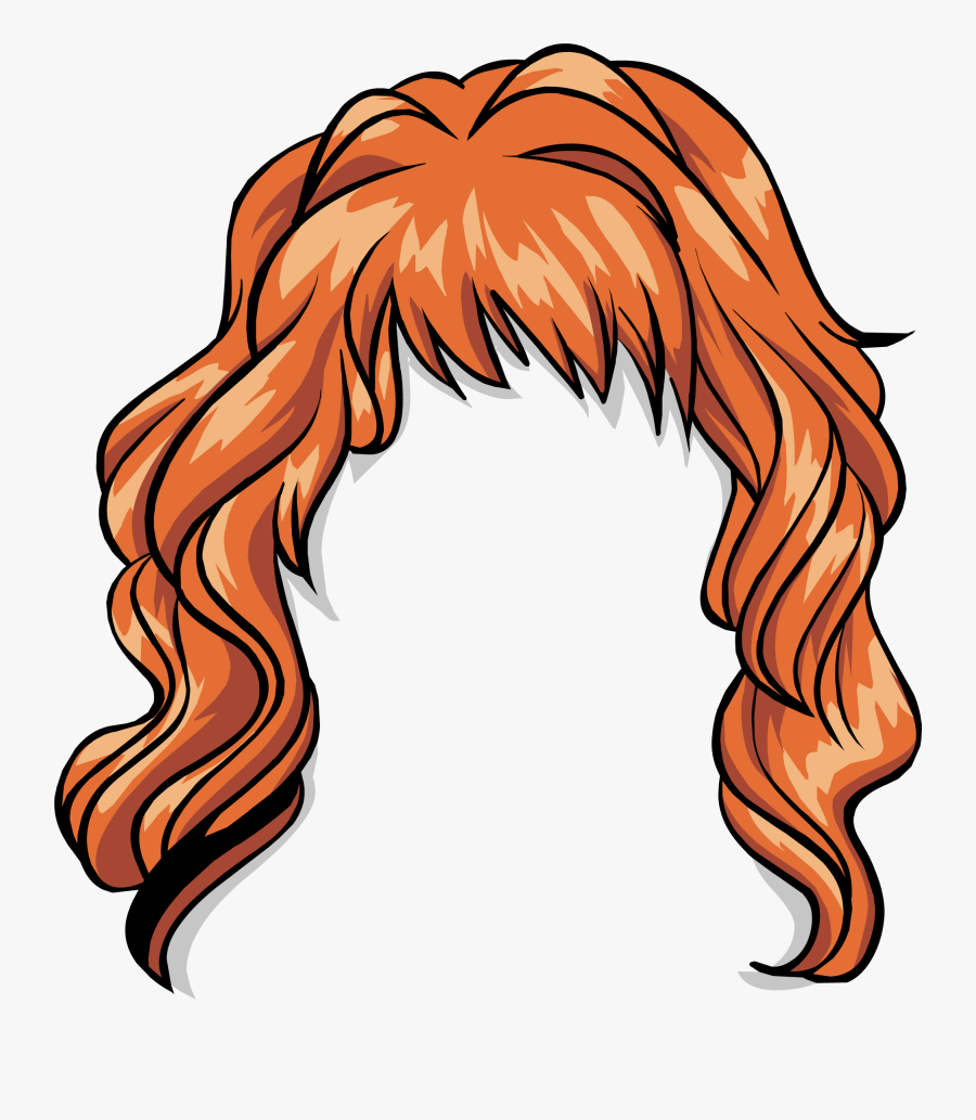 Hair Clipart Orange Hair - Club Penguin Hair Png, Transparent Clipart
