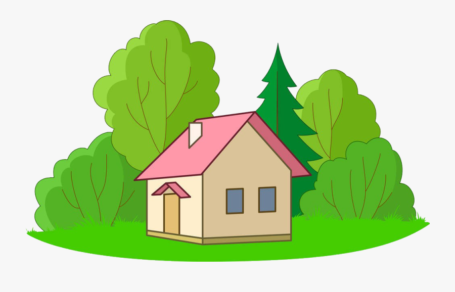 Cottage Clipart Clipart Forest - Small House And Trees, Transparent Clipart
