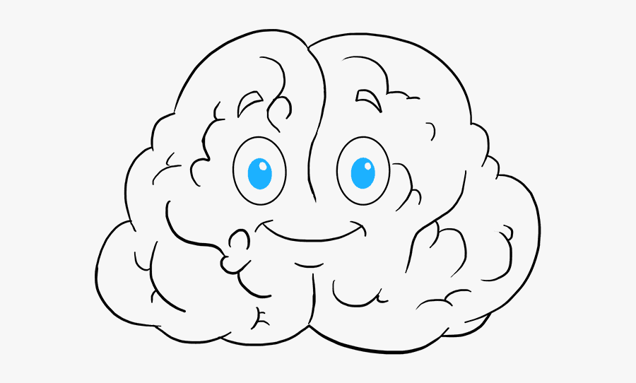 Clip Art Drawings Of Brain - Cartoon How To Draw A Brain, Transparent Clipart