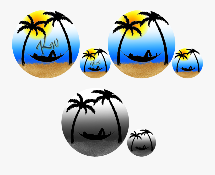 Colorful, Playful, Printing Logo Design For Yatko In - Palm Trees And Hammock, Transparent Clipart