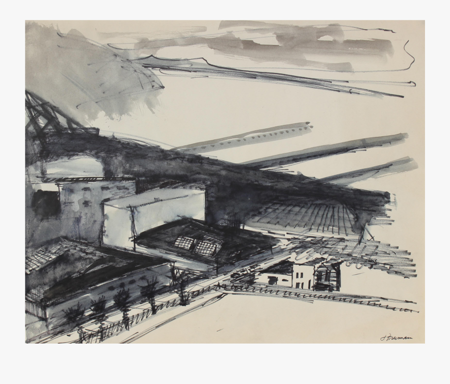 Clip Art One Point Perspective Photography - Sketch, Transparent Clipart