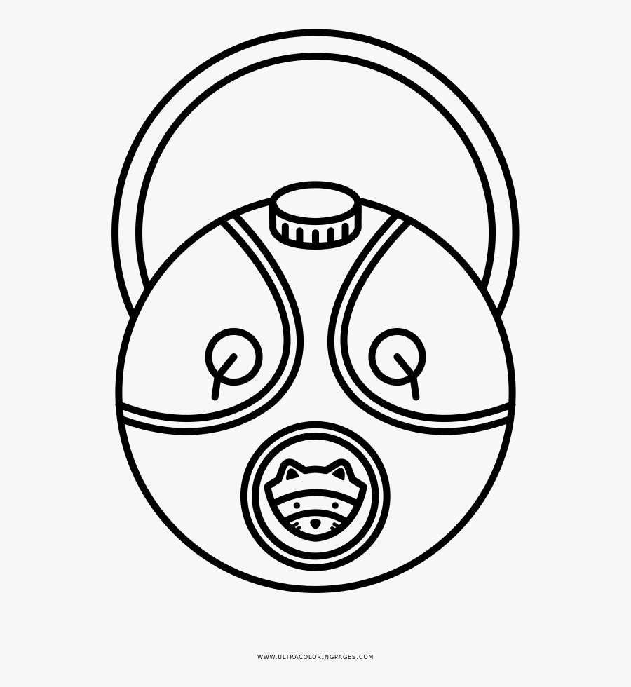 Water Canteen Coloring Page - Circle, Transparent Clipart