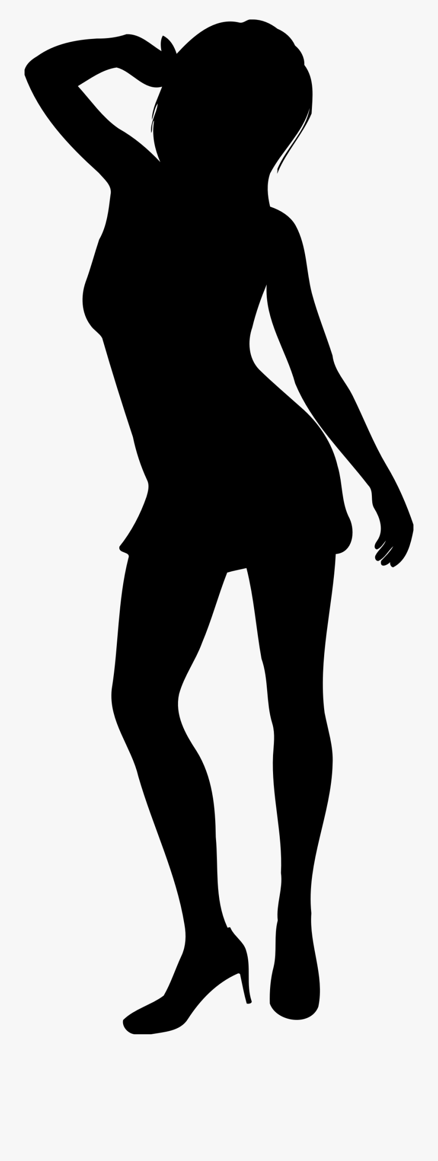 Transparent Waist Clipart - Silhouette Model Poses Png, Transparent Clipart