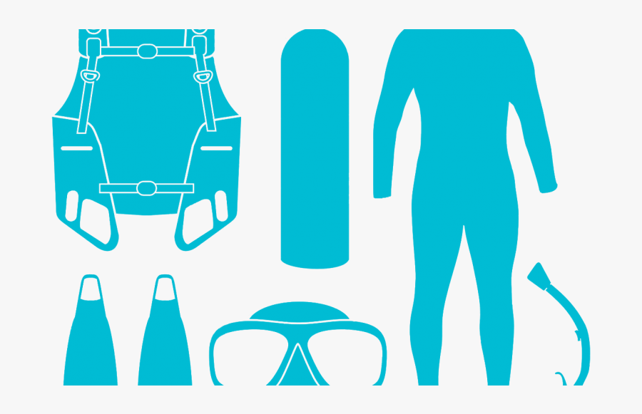Transparent Rent Clipart - Scuba Diving Gear Silhouette, Transparent Clipart