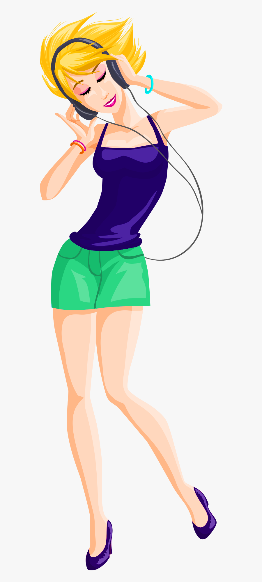 Download Disco Girl Vector Png Transparent Image - Transparency, Transparent Clipart